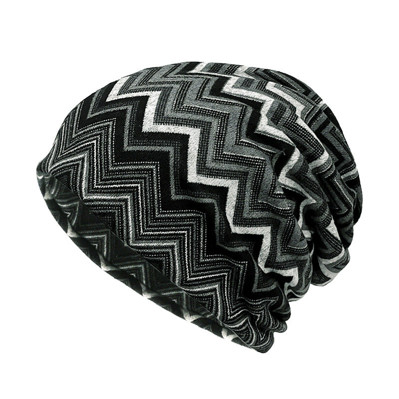 Wholesale Ethnic Style Polyester Wavy Pattern Hats Retro Neck Wrap Cap