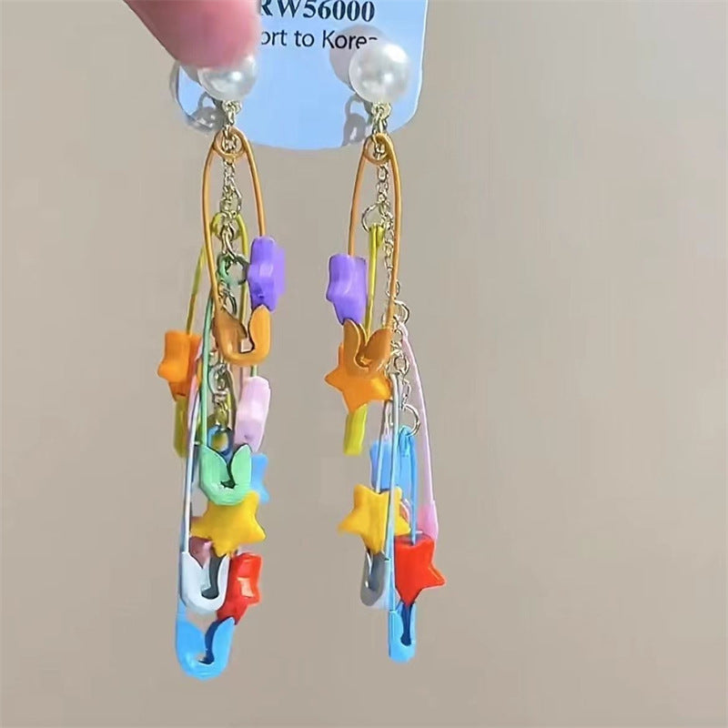 Wholesale Dopamine colorful beaded earrings