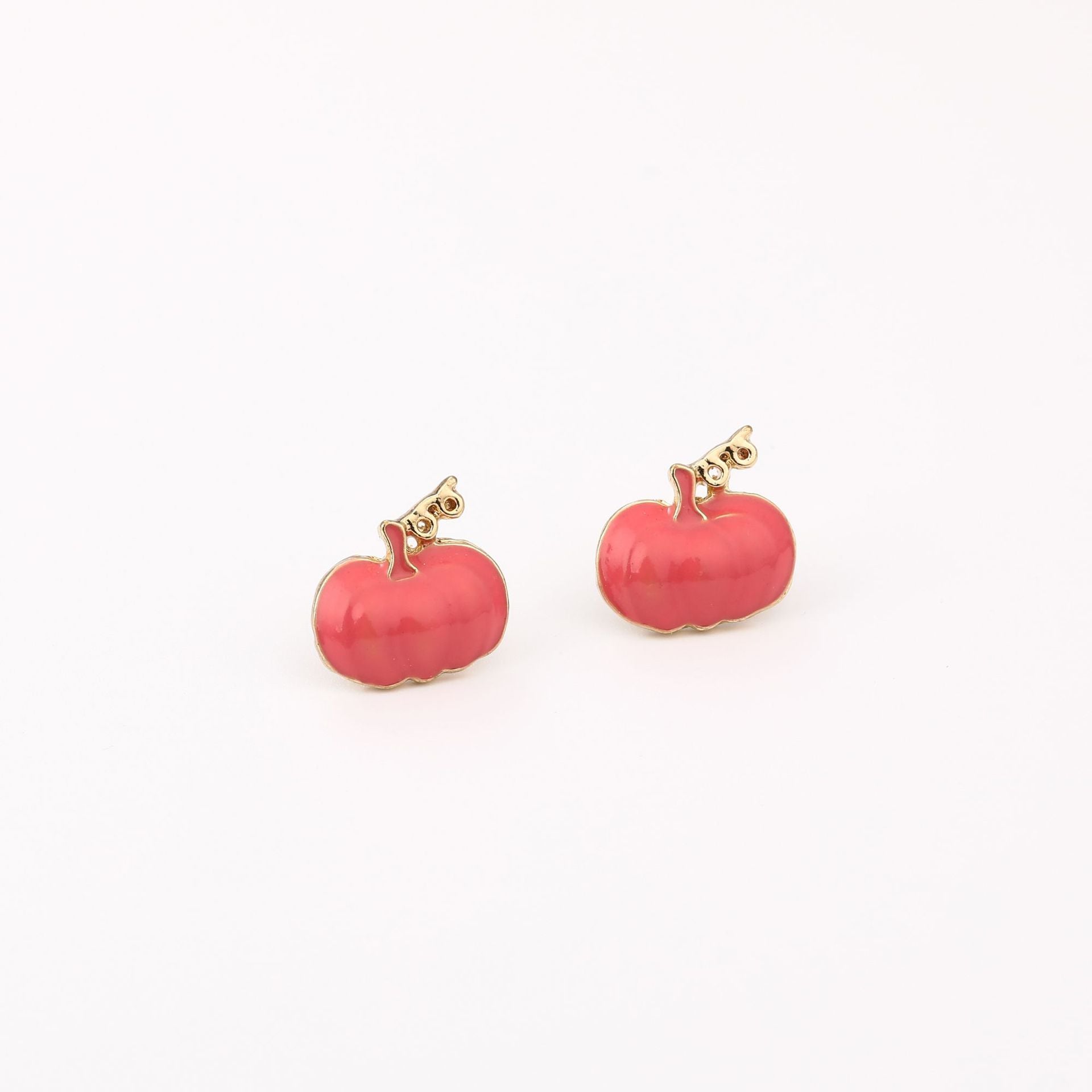 Wholesale  Pumpkin Earrings For Women Cute Small Zinc Alloy Drip Oil Design Creative Gift Trendy Jewelry Accessory For Boutique Resale