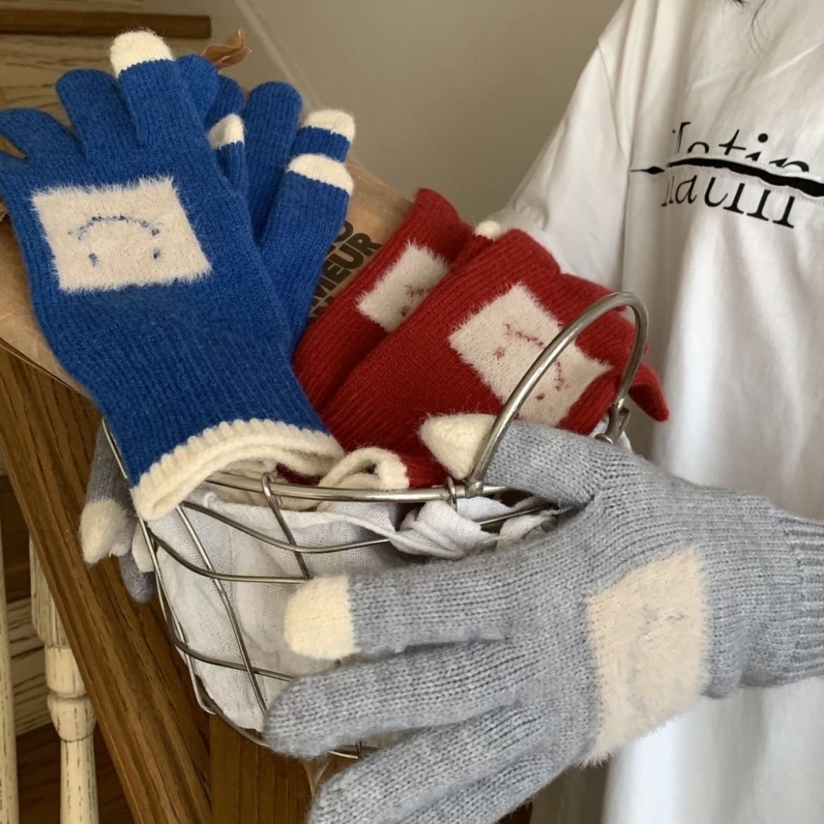 Wholesale Autumn and Winter Outdoor Cycling Cold and Warm Touch Screen Knitted Gloves