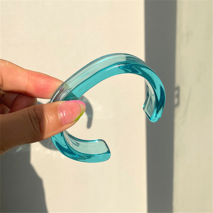 Wholesale Color Acrylic Bracelet Simple Geometric Transparent Resin Bracelet