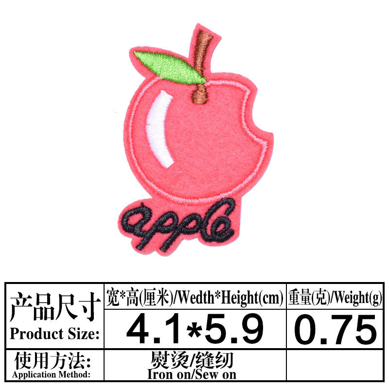 Wholesale Embroidered Fruit Patches 9 Styles Strawberry Cherry Cloth Applique For Clothing Bags Hats DIY Fashion Accessory