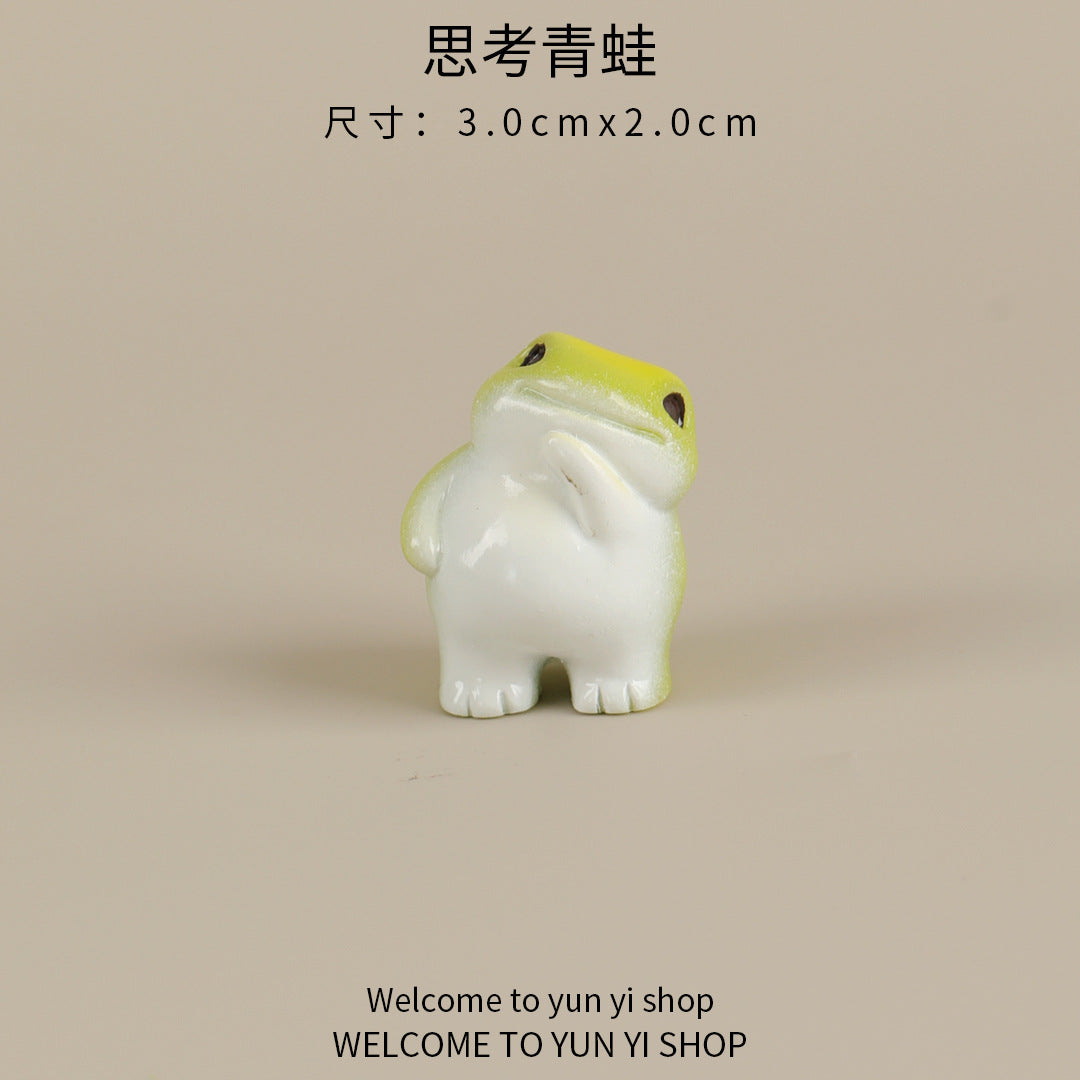 Wholesale Landscape frog figurine accessories decoration resin desktop crafts decoration