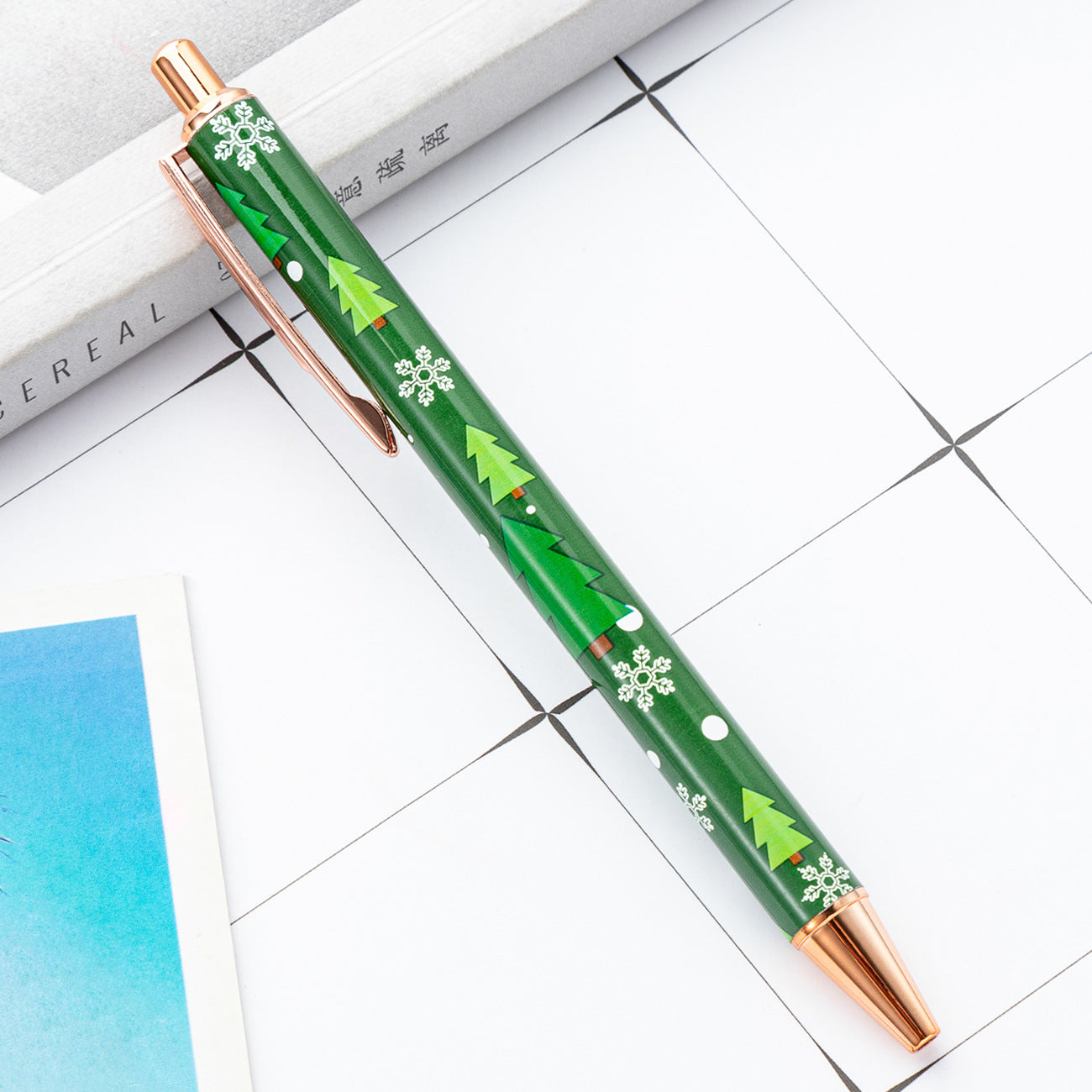 Wholesale Cartoon Christmas Button Plastic Ballpoint Pen