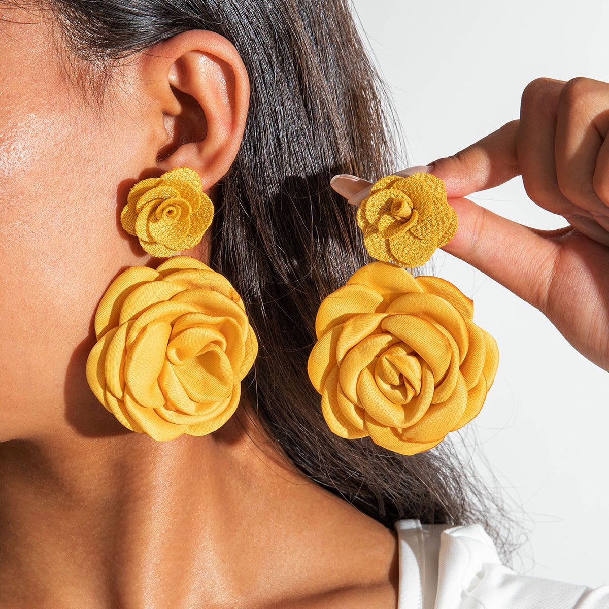 Wholesale Fresh and colorful floral Valentine' s Day earrings