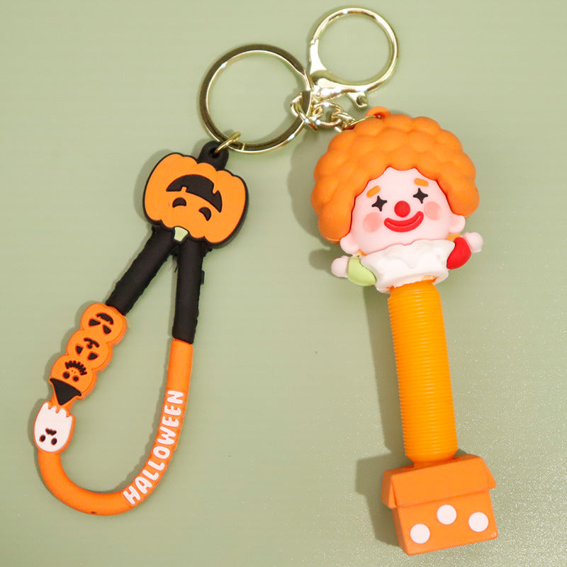 Wholesale 50PCS Halloween Pumpkin Skull Cute Personality PVC Keychain