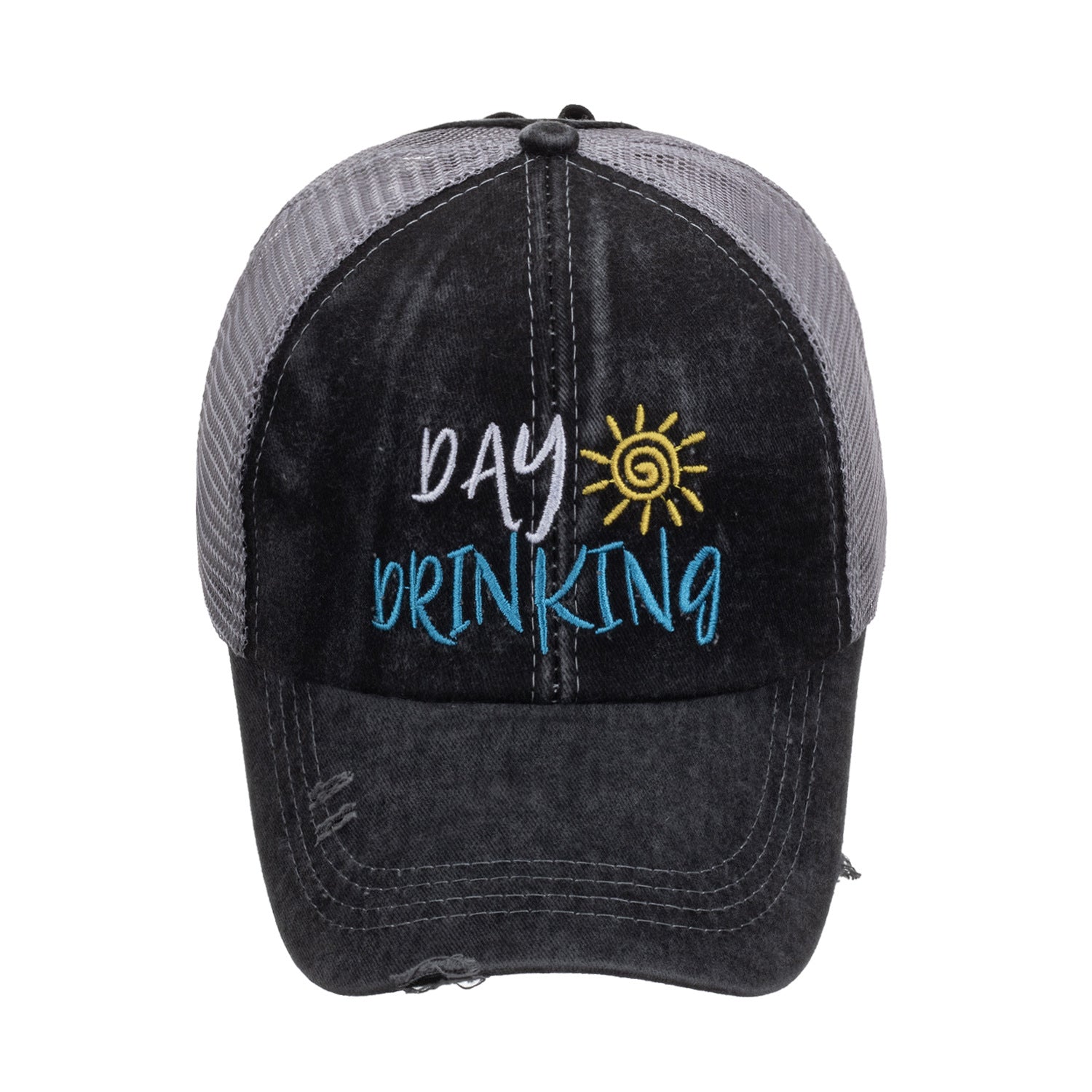 Wholesale Letter Embroidery Cross Stripe Mesh Baseball Cap