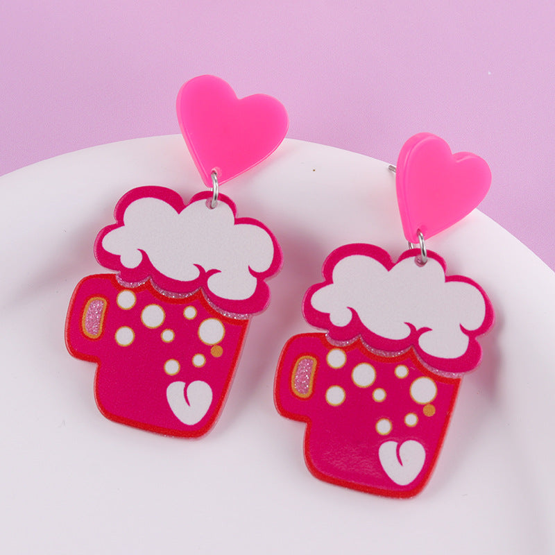 Wholesale Valentine's Day Tassel Balloon Love Acrylic Print Simple Fashion Earrings