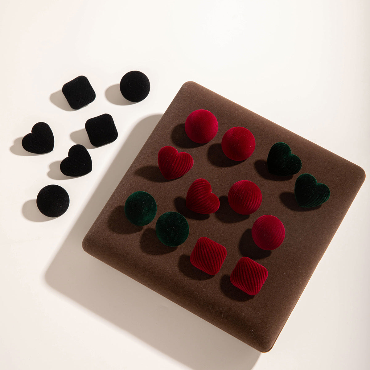 Wholesale Resin  Vintage Velvet Texture Love All-match Earrings Ear Studs