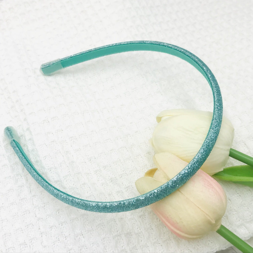 Wholesale Glitter powder retro temperament versatile transparent leather case 0.8cm headband