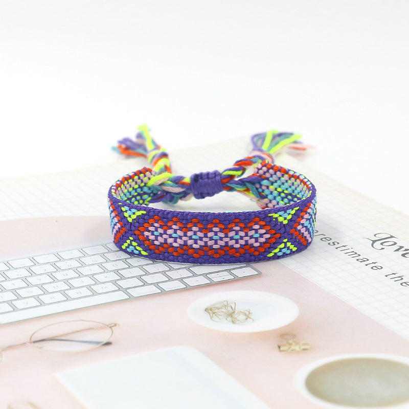 Wholesale Bohemian Colored Woven Polyester Bracelet