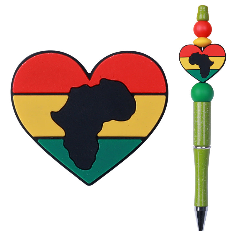 Wholesale 20pcs  Black June Day Silicone Beads   Focal Beads