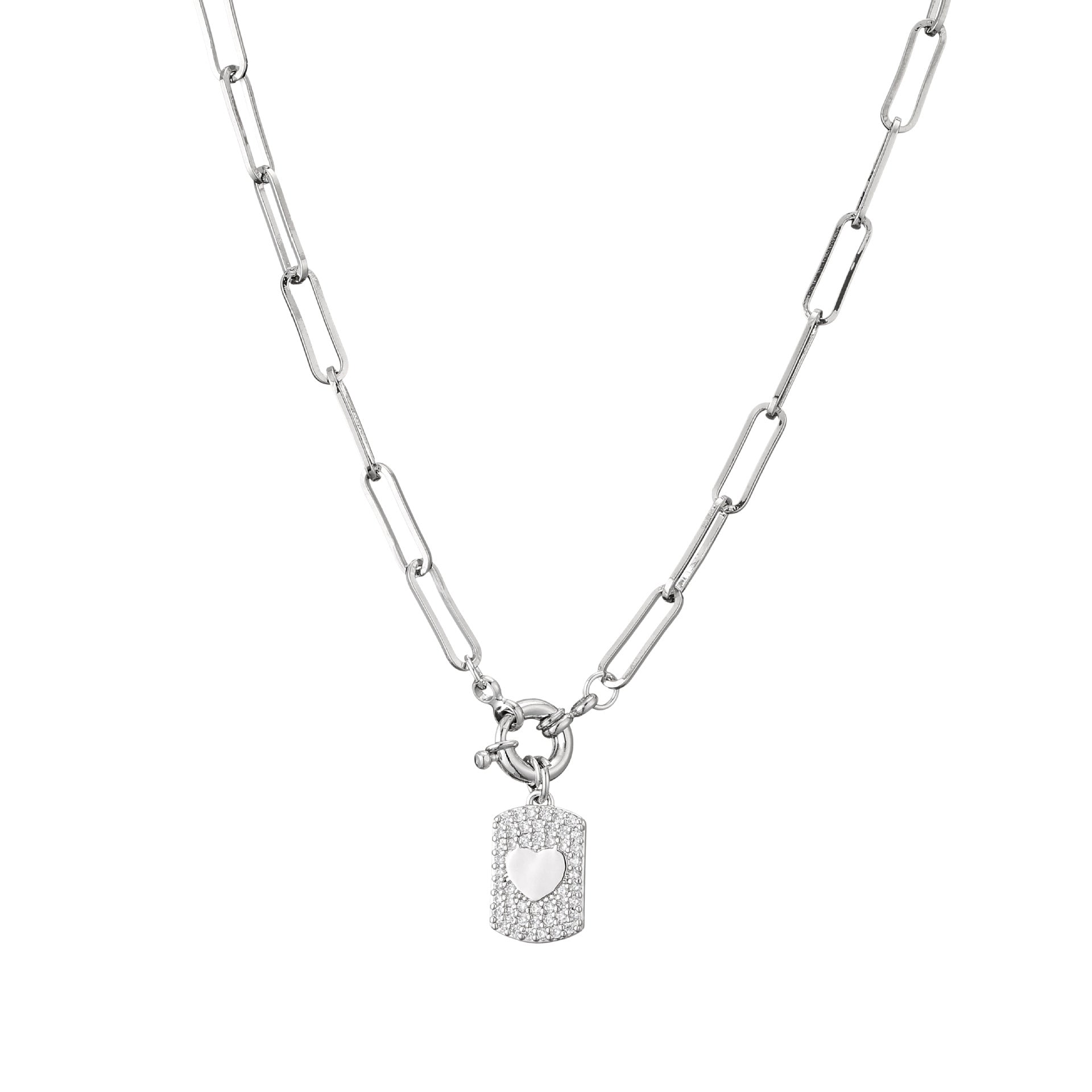 Wholesale micro inlay two-color five-pointed star love necklace
