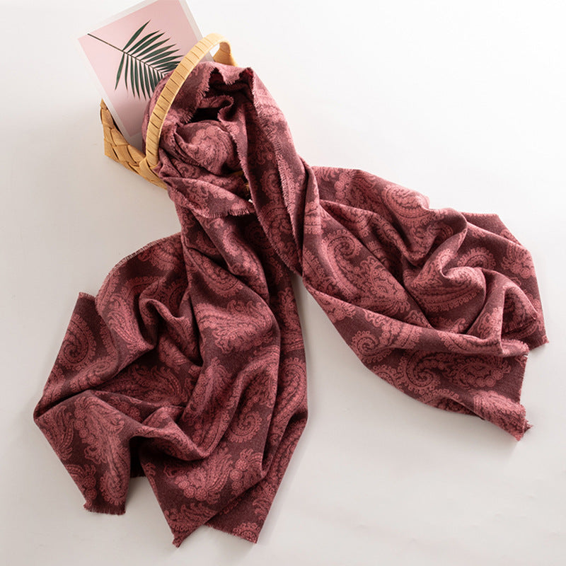 Wholesale Winter Temperament Imitation Cashmere Retro Versatile and Thick Velvet Warm Scarf