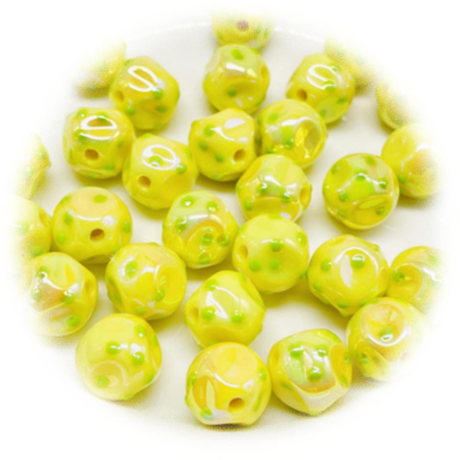 Wholesale 16mm 10pcs UV Plated Acrylic Beads