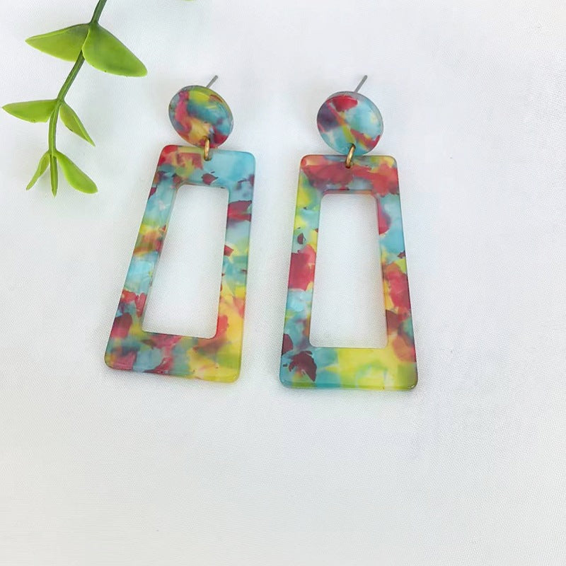 Wholesale Acrylic paint earrings high-end niche jewelry fashion