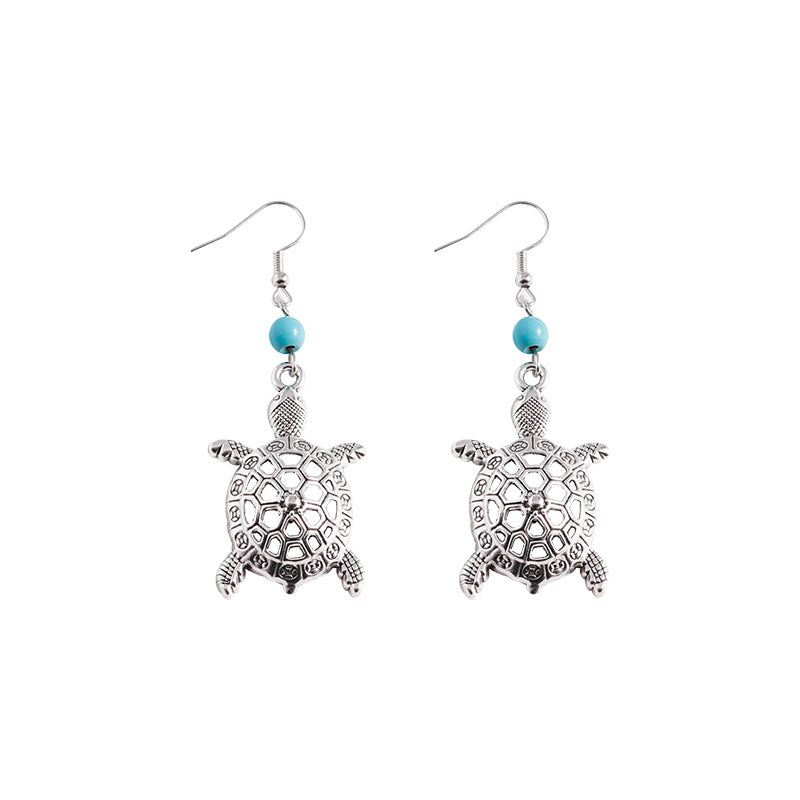 Wholesale hollow cute vintage alloy turtle earrings