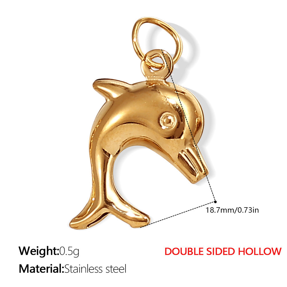 Wholesale Stainless Steel Sun Dolphin Pendant Necklace