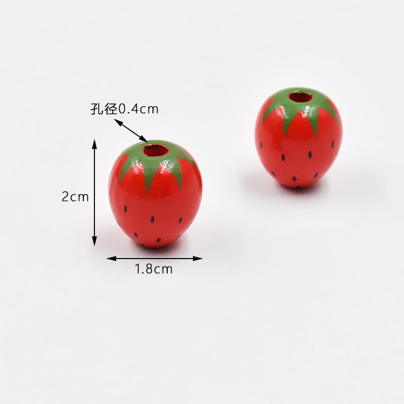 Wholesale 10pcs Colorful fruits with spaced beads Wood Beads