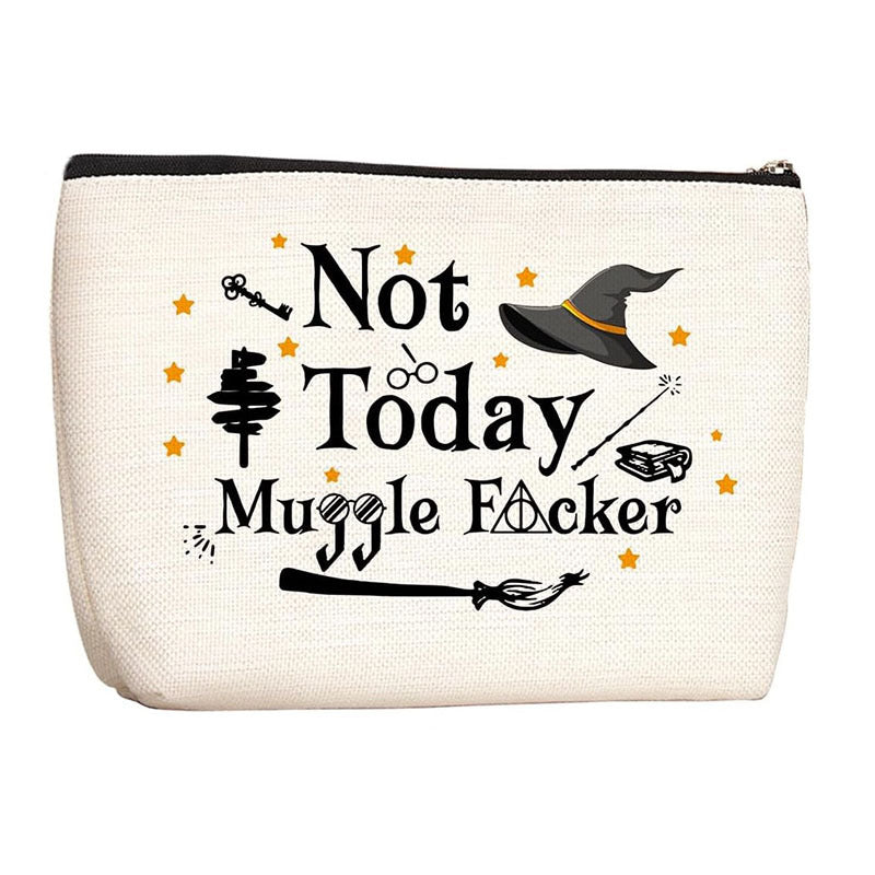 Wholesale Cotton and Linen Nurse Letter Print Storage Waterproof Linen Cosmetic Bag