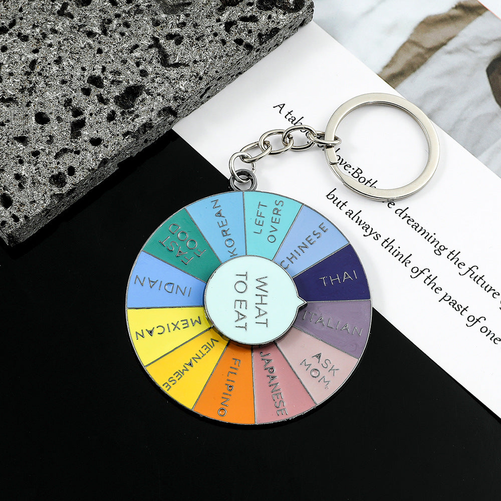 Aleación de zinc al por mayor qué comer esta noche llavero giratorio