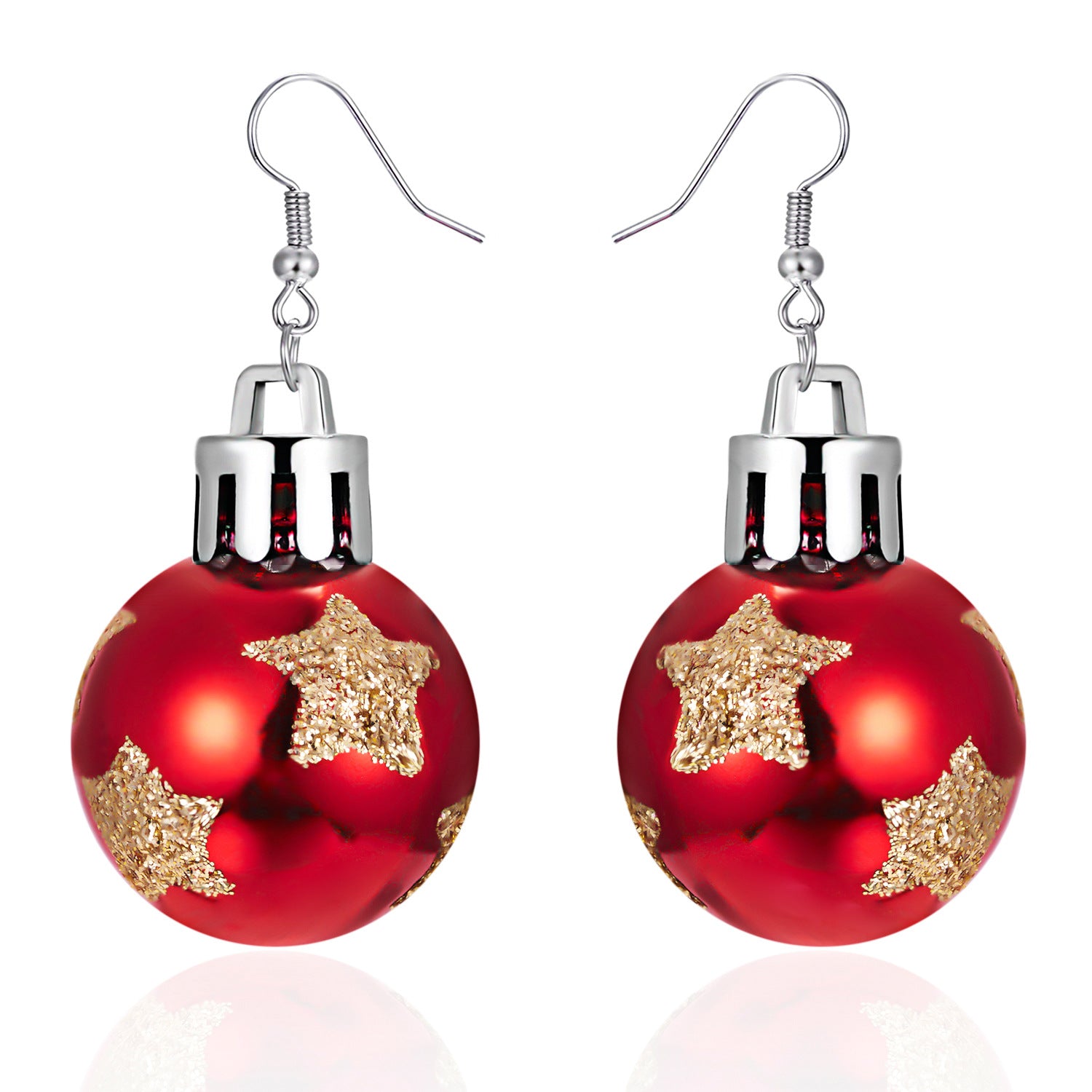 Wholesale Christmas Sequins Snowflake Resin Star Light Ball Earrings