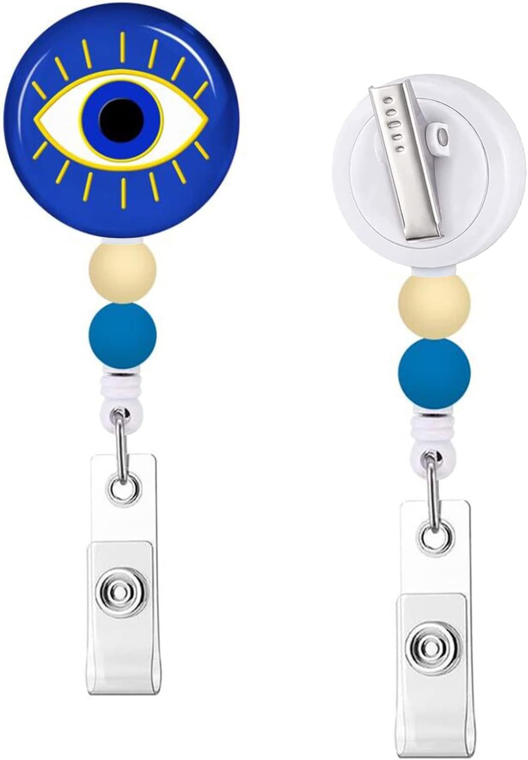 Wholesale Rainbow Devil Eye Autism Badge Scroll Retractable Keychain