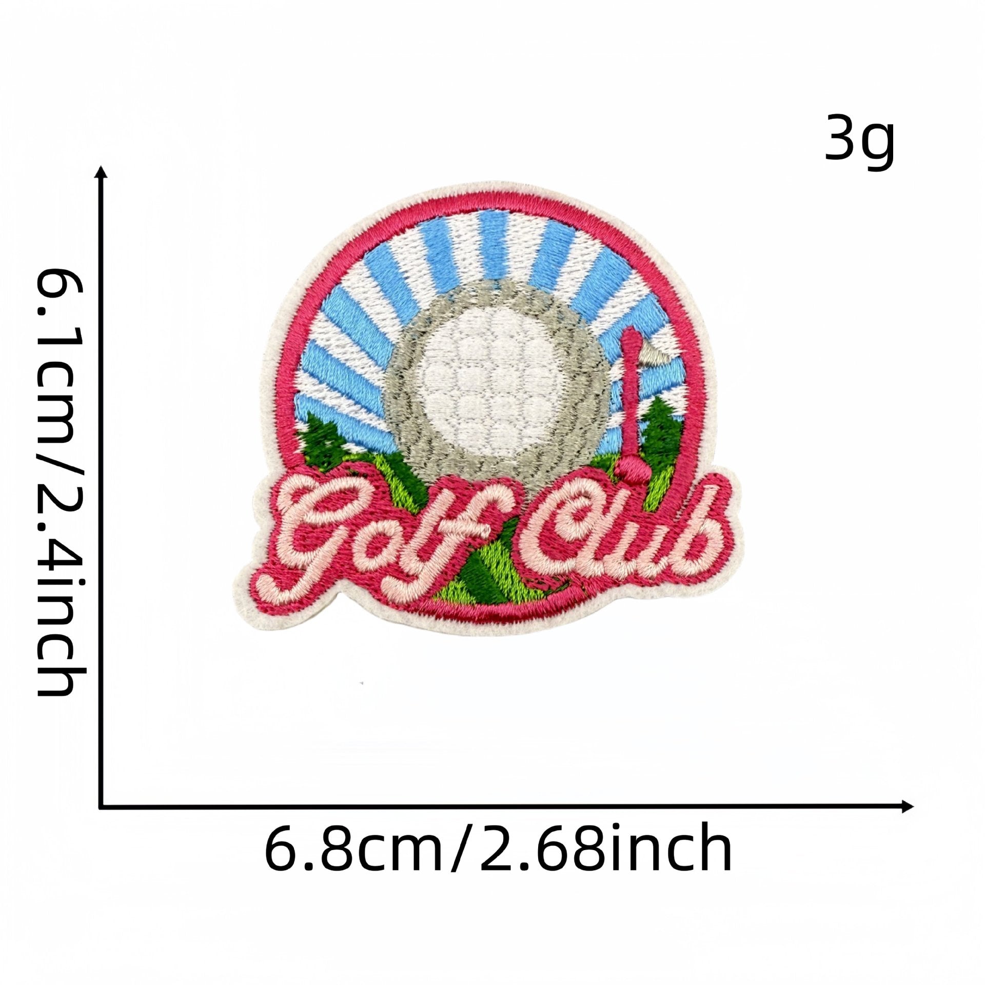 Wholesale Cartoon Sports Golf Pink Series Embroidery DIY Patches