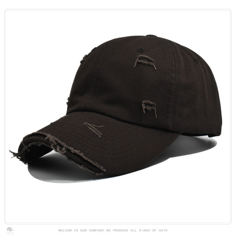 Wholesale Fashion Personality Outdoor Shade Hat Men's European and American Retro Old Brim Broken Edge Baseball Cap Women