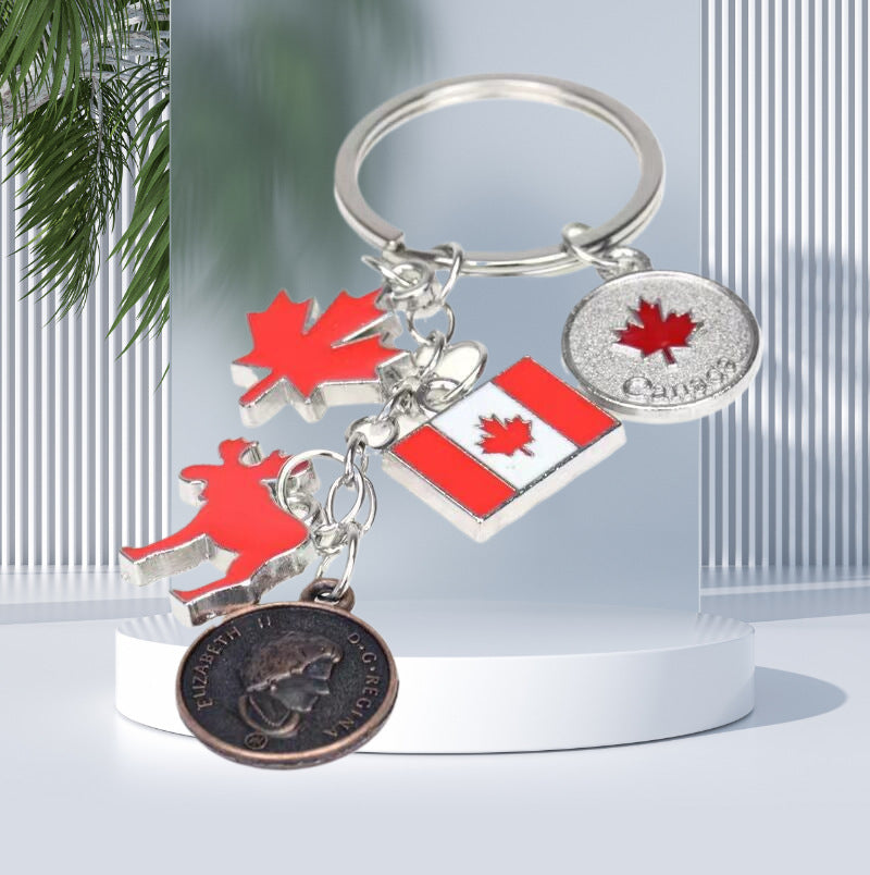 Wholesale Canadian Flag Zinc Alloy Maple Leaf Keychain