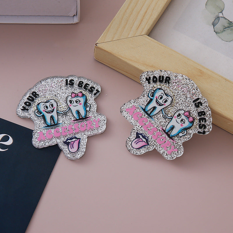 Wholesale 10pcs Glitter and sequin cartoon English earrings