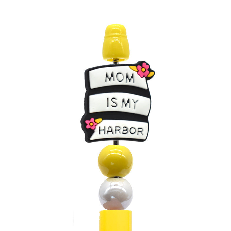 Wholesale Random  100pcs/pack Cartoon Love Mom Beads Focal Beads