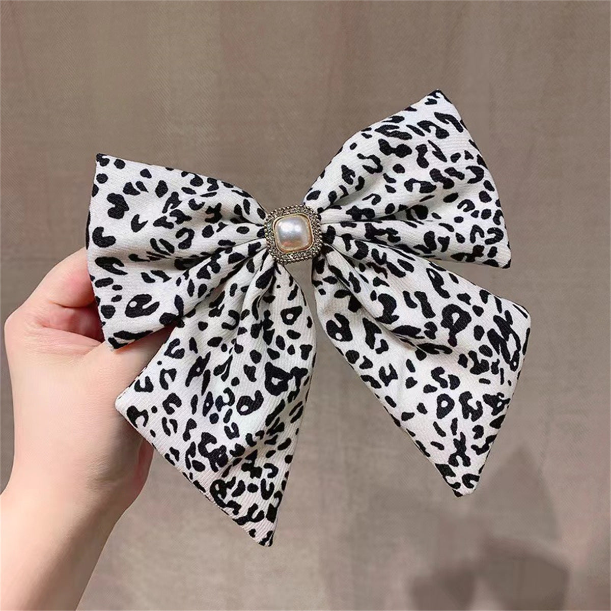 Wholesale leopard print fabric bow bohemian hairpin
