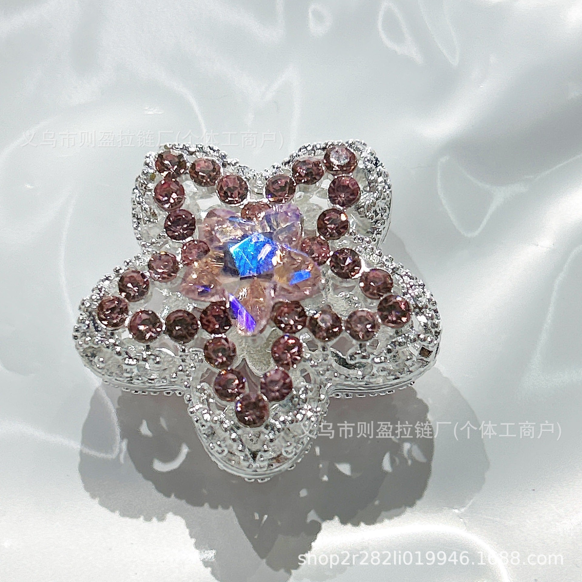 Wholesale 10pcs with Diamond Zircon Pentagram Vertical Hole Irregular Double-sided Diamond Pentagram Beads