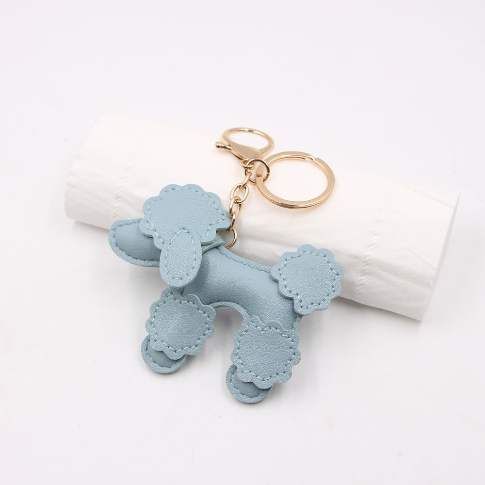 Wholesale White Faux Leather  Dog Keychain Pendant Car Key Accessory And Bag Charm Fashion Gift