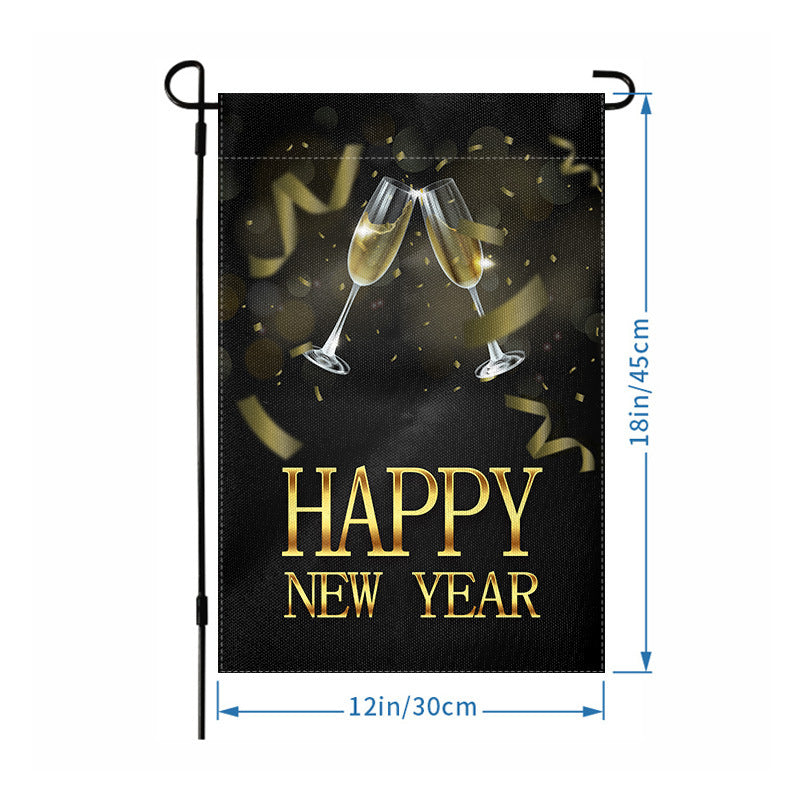 Wholesale 2026 New Year Garden Flag Hanging Flag Party Atmosphere Garden Flag