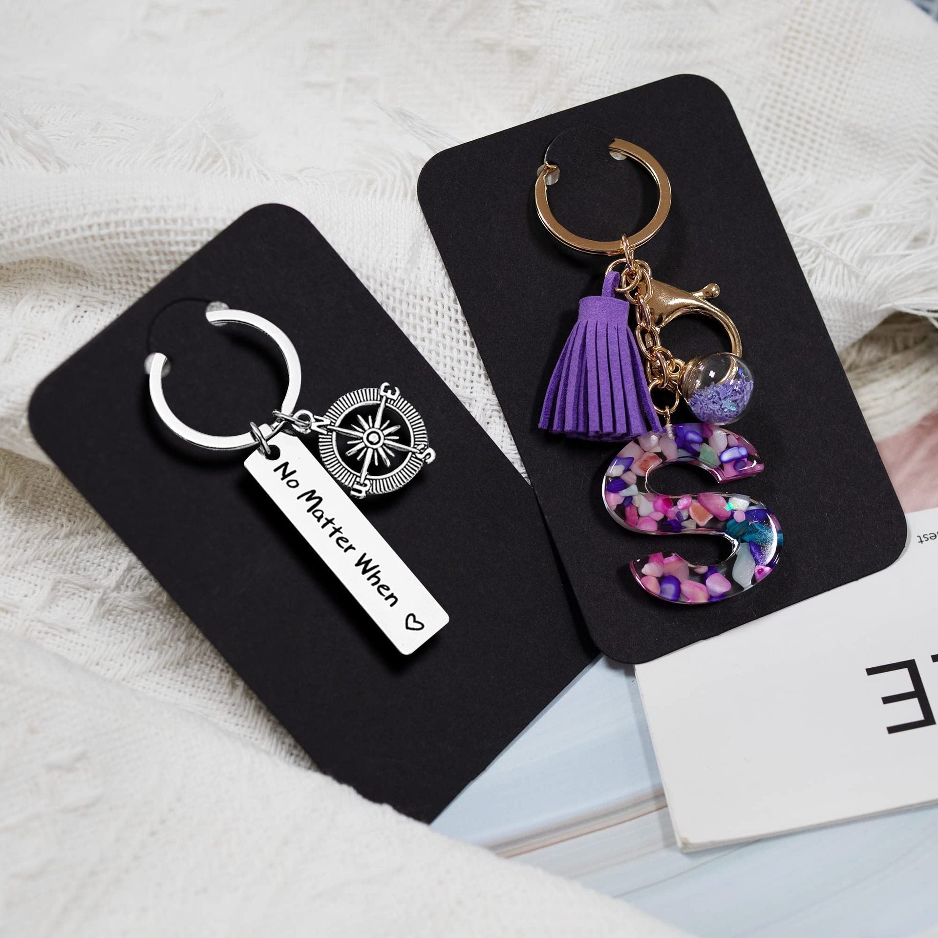 Wholesale Colored letter kraft paper card keychain