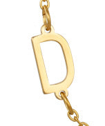 Wholesale 26 Alphabet Gold Up and Down Hole Stainless Steel Necklace