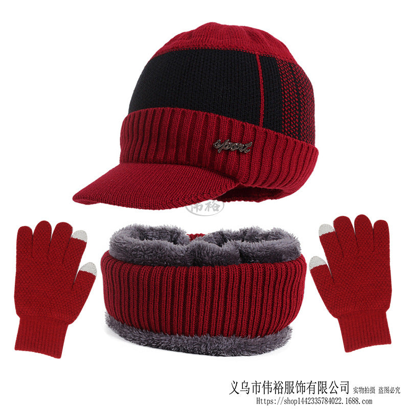 Wholesale Men's Knitted Autumn/Winter Velvet Acrylic Fiber Scarf