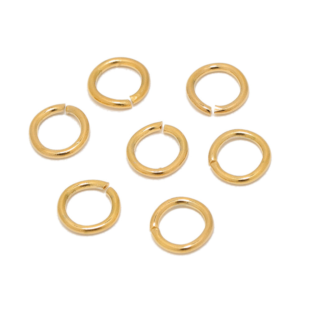Wholesale 100PCS/PACK 18K Gold Vacuum Color Retention Stainless Steel Open Ring