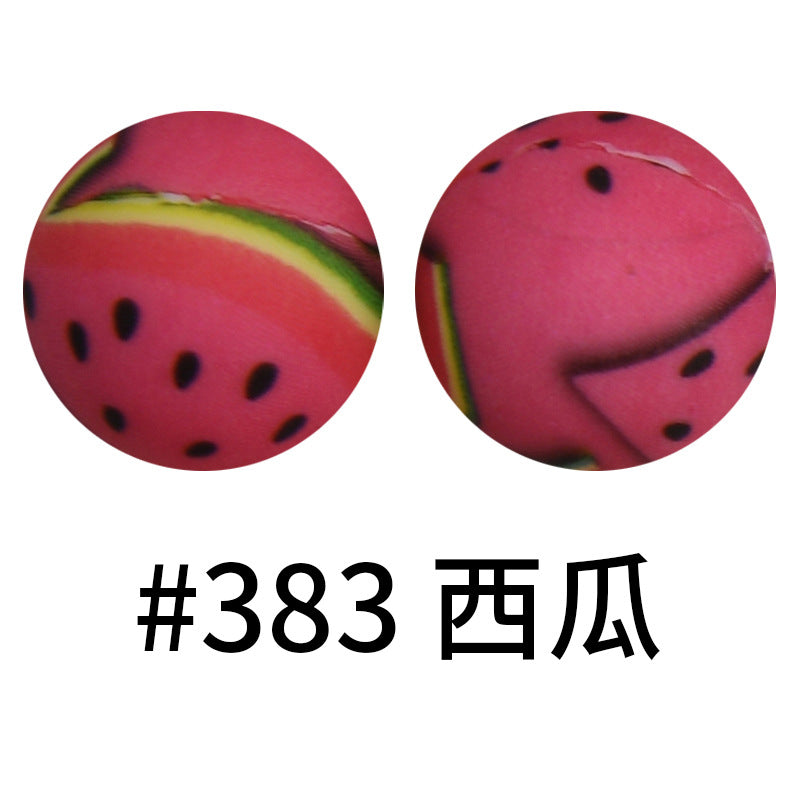 Wholesale 50pcs 16mm Print Silicone Beads Colorful Silicone Water Transfer Beads