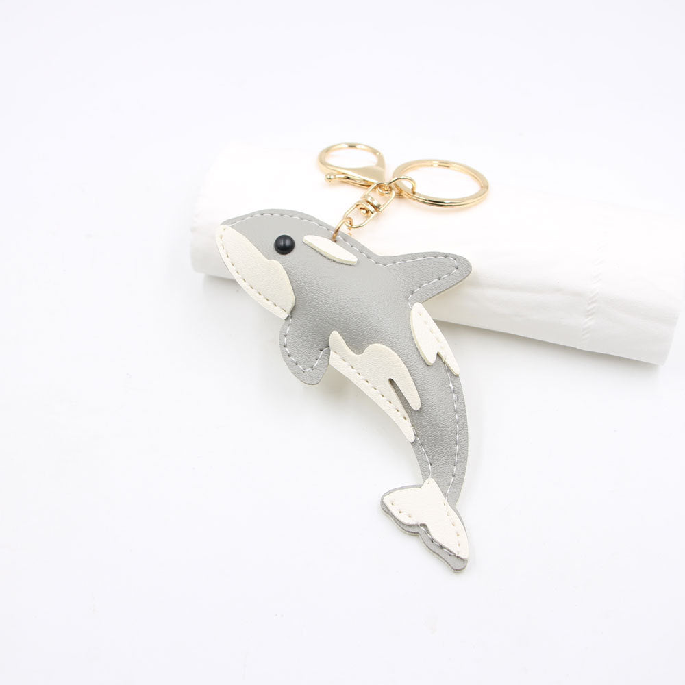 Wholesale Artificial Leather 3D Shark Keychain Bag Charm Car Pendant Gift