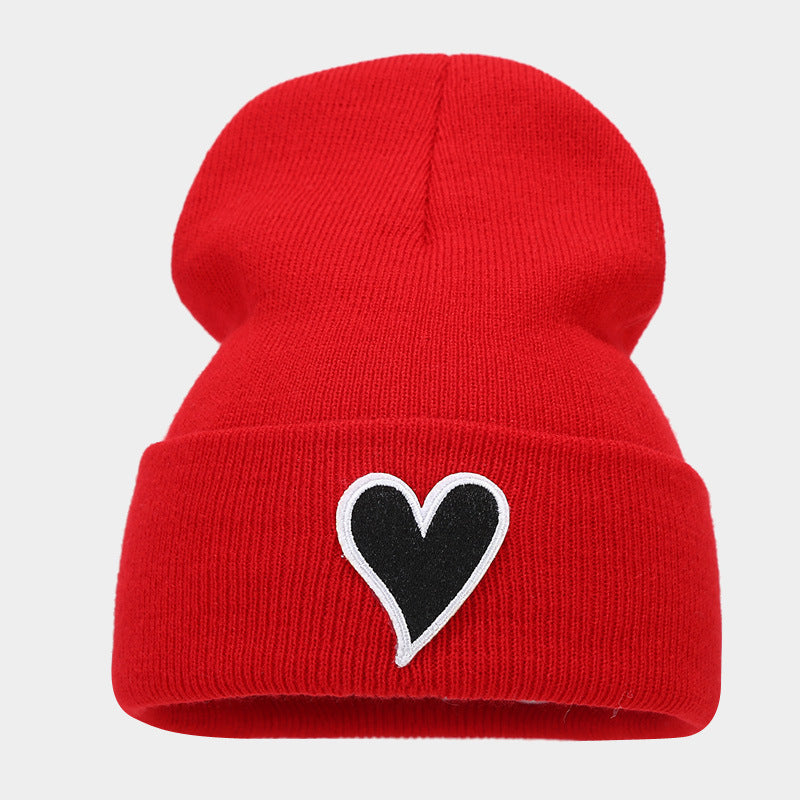 Wholesale Love Patch Warm Knitted Hat Woolen Hat