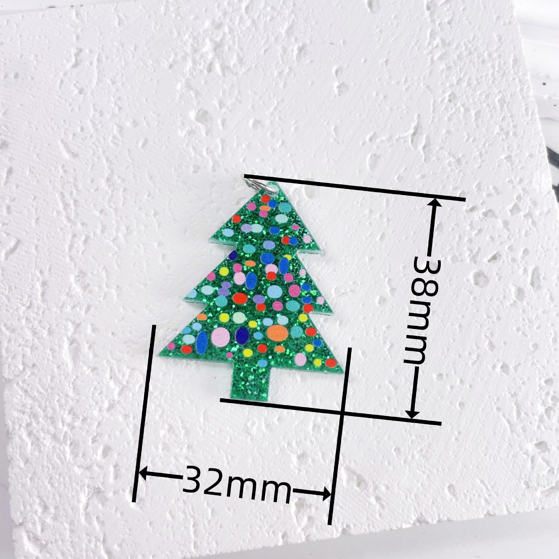 Wholesale New Acrylic Christmas Tree Cactus Snowflake DIY Earrings Pendant