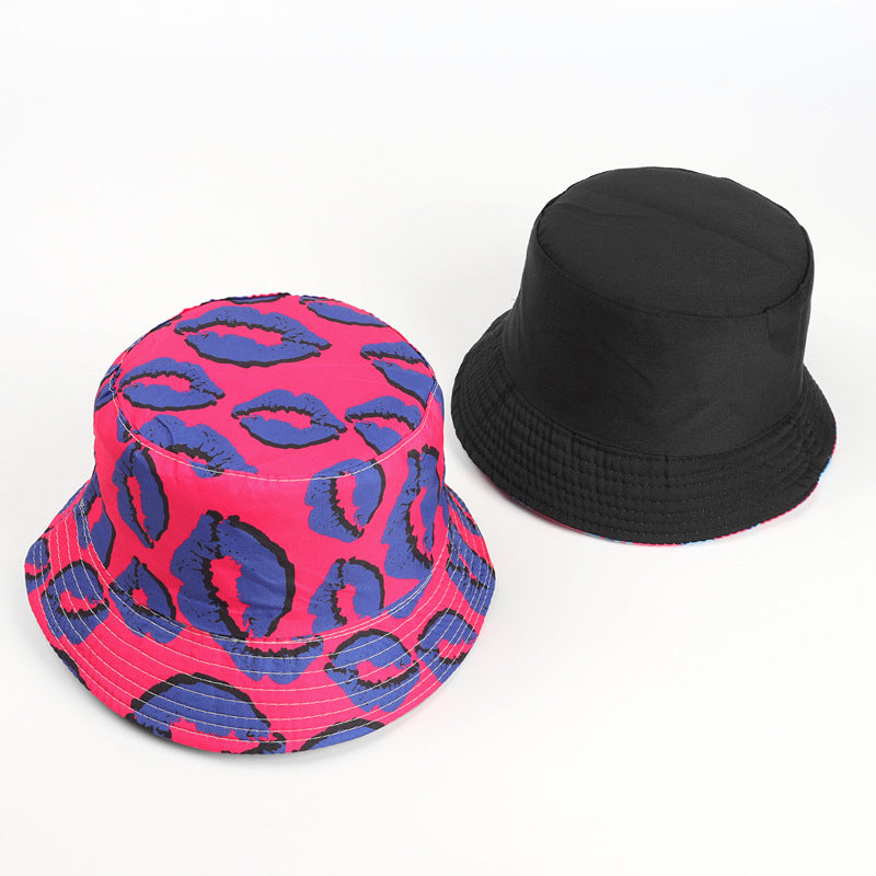 Wholesale Double-sided Lip Printed Polyester Fisherman Hats