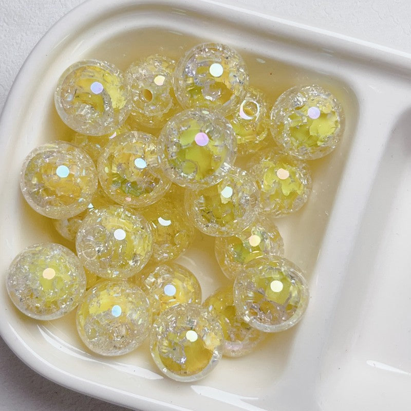 Wholesale 10pcs 16mm high quality uv electroplating burst sugar core round beads