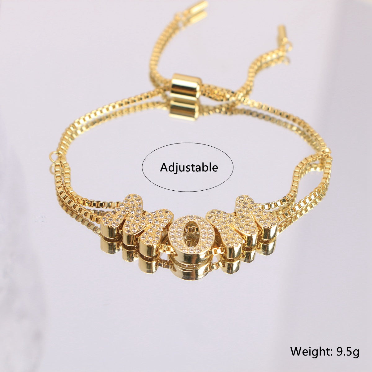 Wholesale Mother' s Day LOVE English letter diamond studded bracelet