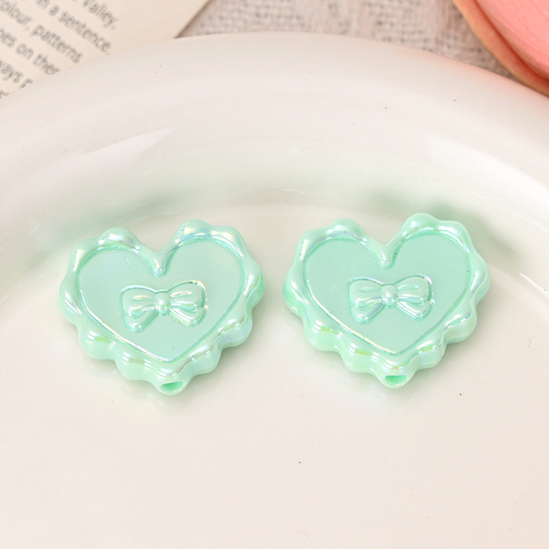 Wholesale  5pcs/pack  Heart-shaped beaded bow   Acrylic Beads