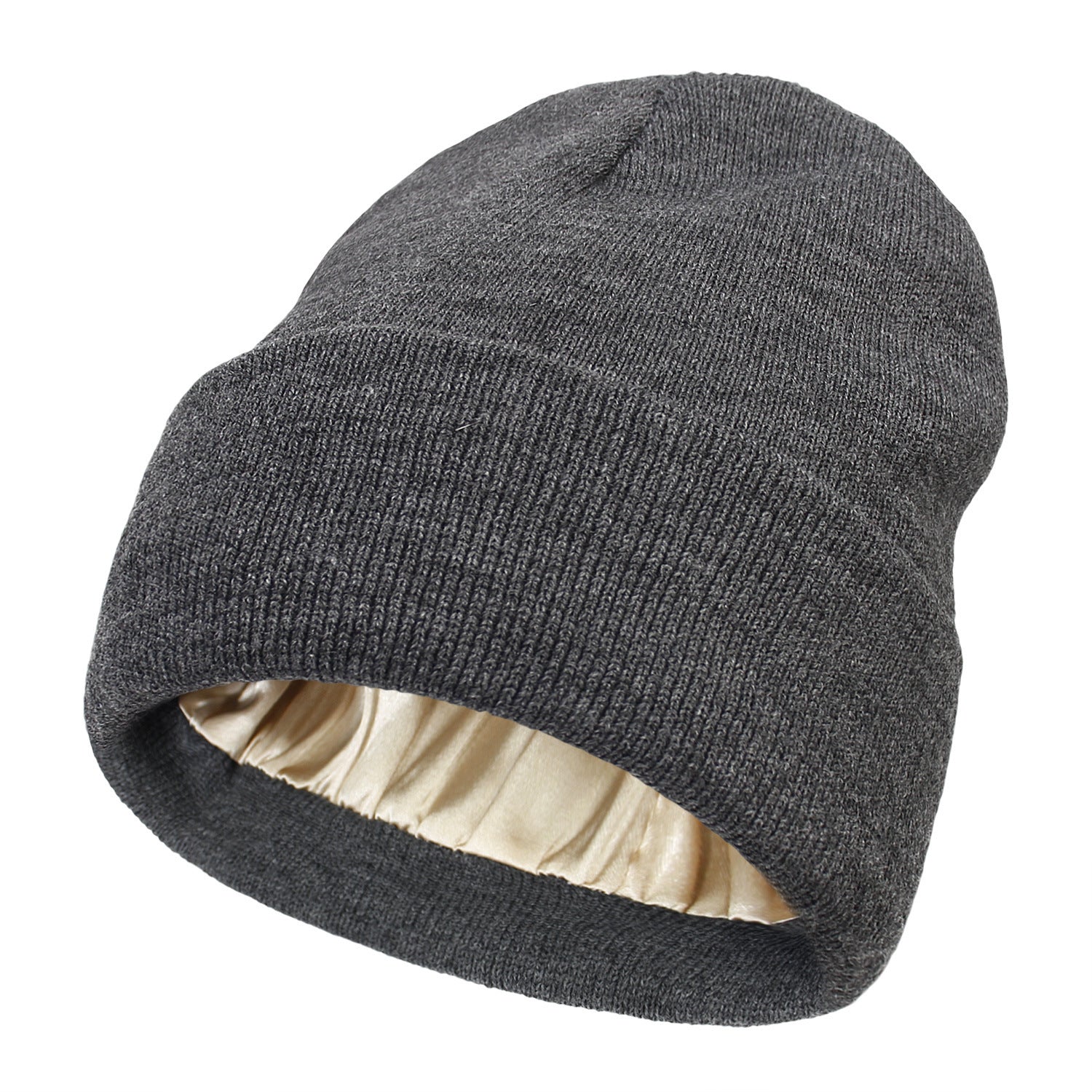 Wholesale Winter Protective Hairstyle Warm Knitted Satin Woolen Hat