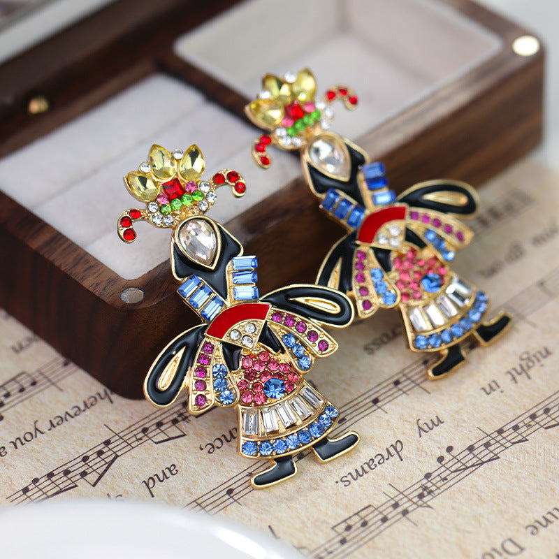 Wholesale Medieval vintage retro princess palace style rhinestone Earrings